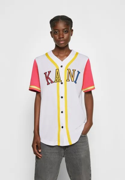 Футболка с набивным рисунком College Block Baseball Karl Kani, белая