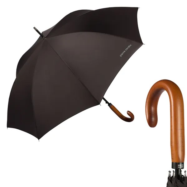 Зонт-трость мужской полуавтоматический Pierre Cardin 80967-LA черный