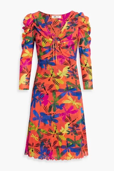 Платье из эластичной сетки с принтом Merlot Diane Von Furstenberg, оранжевый