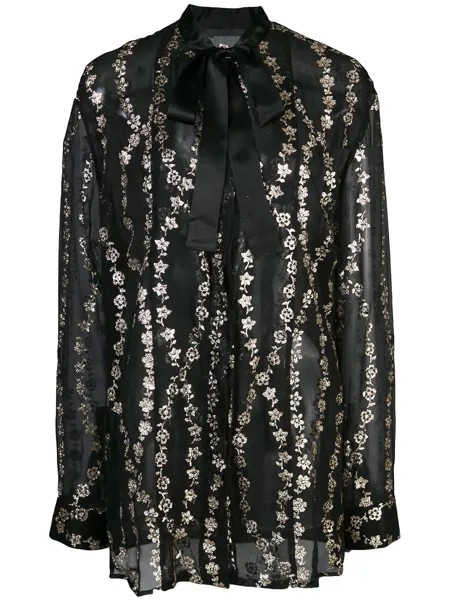 Haider Ackermann полупрозрачная блузка с цветочной вышивкой
