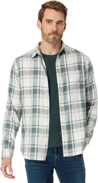 Рубашка Vince Manchester Plaid Long Sleeve, цвет Bone/Dusty Teal