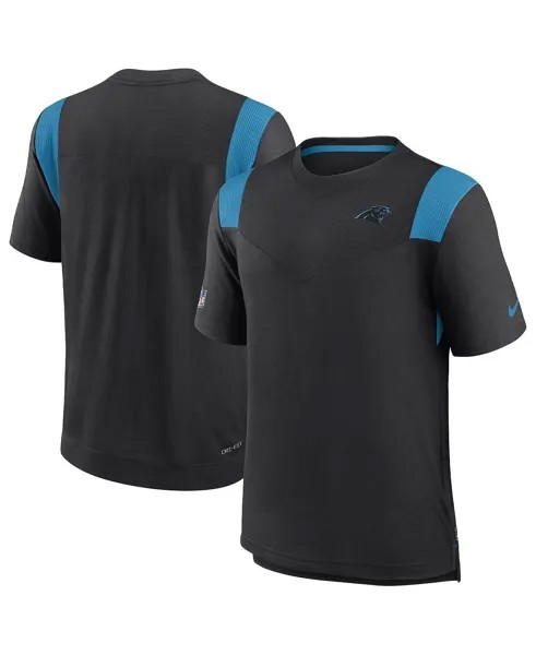 Мужская черная футболка carolina panthers sideline tonal logo performance player Nike, черный