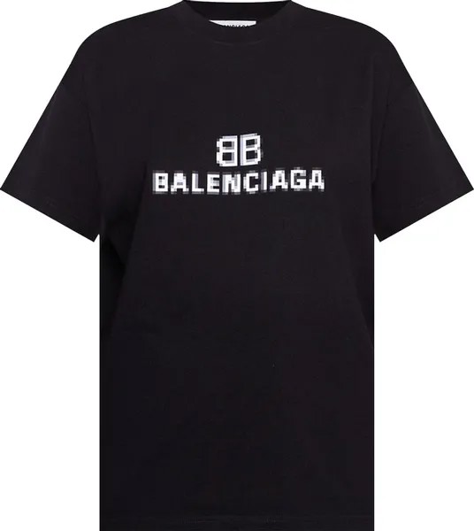 Футболка Balenciaga BB Pixel T-Shirt Black, черный
