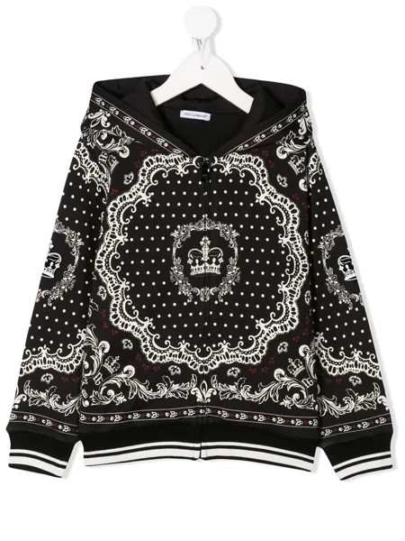 Dolce & Gabbana Kids куртка с принтом и капюшоном