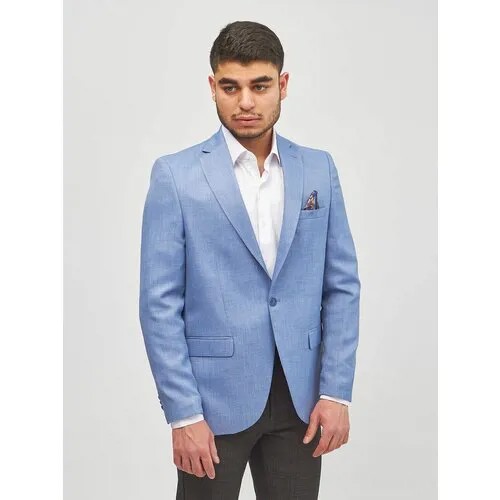 Пиджак MANZINI, силуэт полуприлегающий, однобортный, размер XL(50), синий