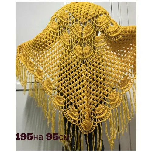 Шаль ,195х95 см, желтый