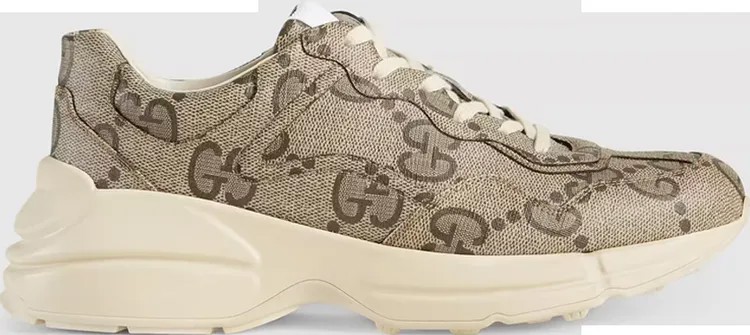 Кроссовки Gucci 100 Rhyton Sneaker Beige Monogram, бежевый