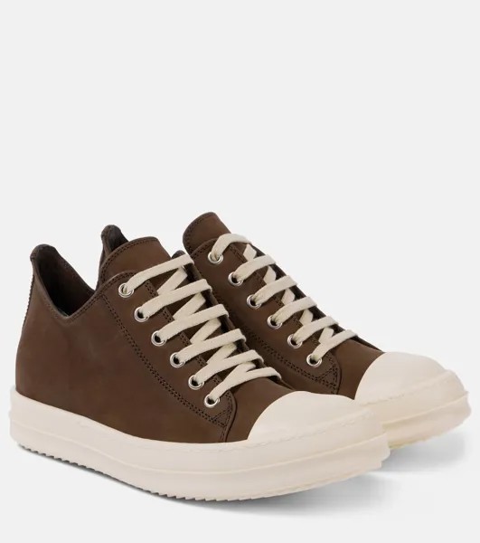 Кроссовки Sneaks Low кожаные Rick Owens, коричневый