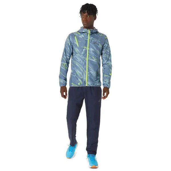 Куртка водоотталкивающие графические тканые Куртка Asics, синий