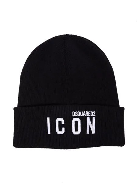 Dsquared2 шапка бини в рубчик с вышитым логотипом Icon