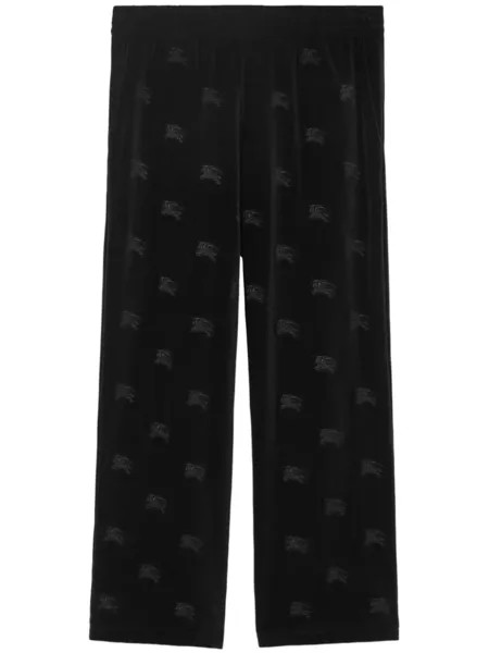 Burberry бархатные джоггеры EKD, черный