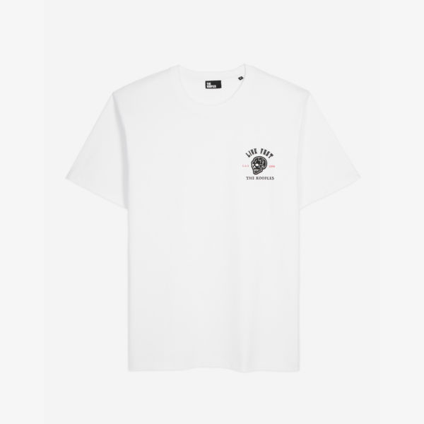 Хлопковая футболка с графическим принтом и короткими рукавами The Kooples, белый