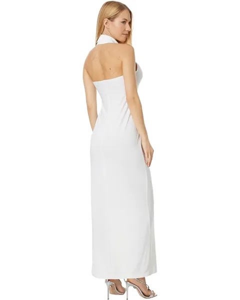 Платье Norma Kamali Halter NK Shirt Side Slit Gown, цвет Snow White