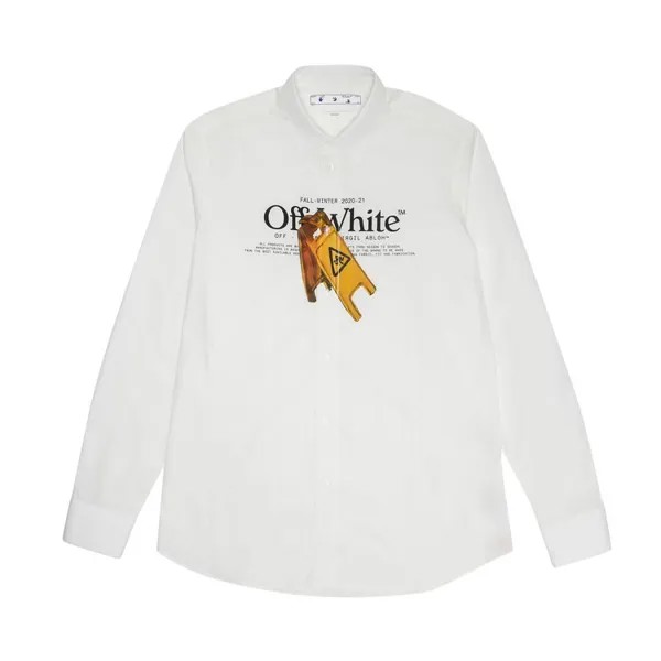 Рубашка Off-White Pascal Wet Floor Print Shirt 'White/Yellow', белый