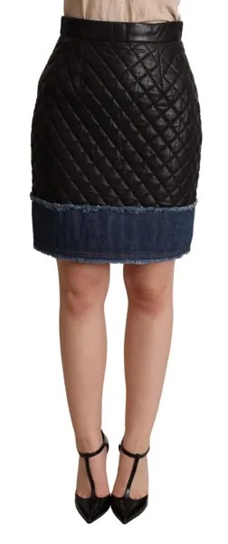 DOLCE - GABBANA Юбки D-G, черные кожаные стеганые мини-юбки IT38 / US4 / XS Рекомендуемая розничная цена 1800 долларов США