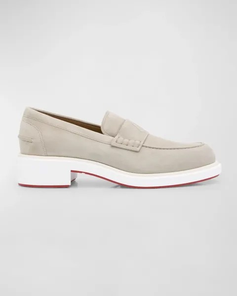 Мужские замшевые пенни-лоферы Urbino Moc CL Christian Louboutin, цвет Goose