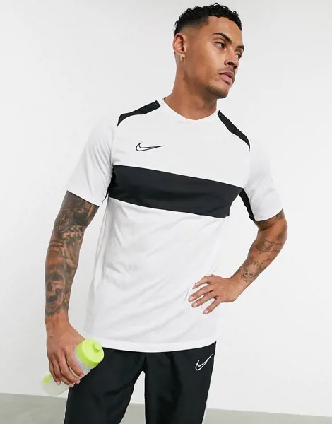 Белая футболка с полоской на груди Nike Football Academy-Белый