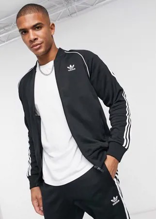 Черная спортивная куртка с тремя полосками adidas Originals adicolor-Черный