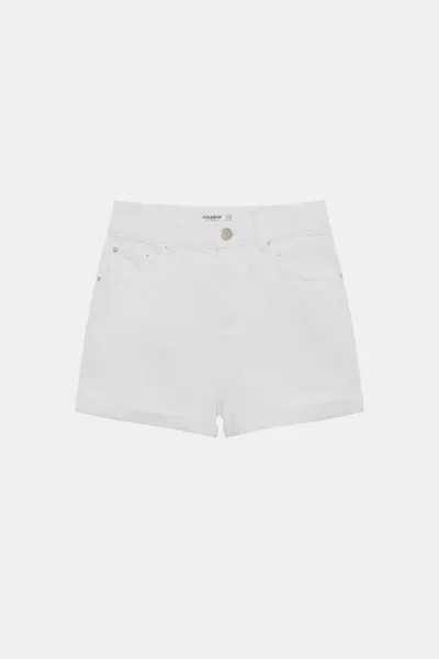 Шорты Pull&Bear High Waist Denim, белый