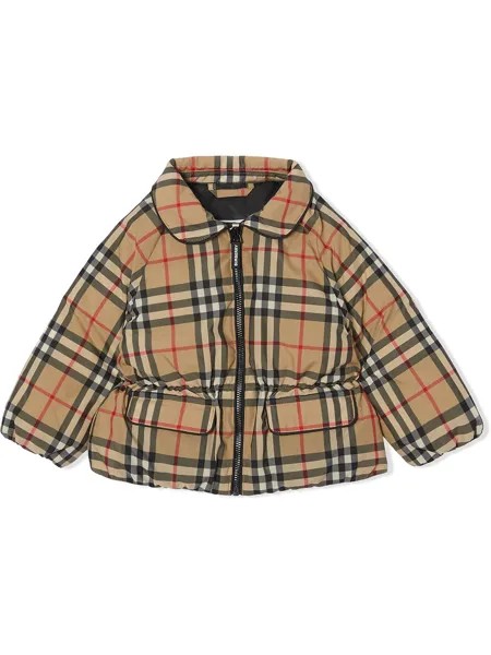 Burberry Kids пуховик в клетку Vintage Check