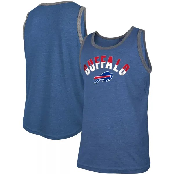 Мужская майка New Era Heathered Royal Buffalo Bills Ringer Tri-Blend