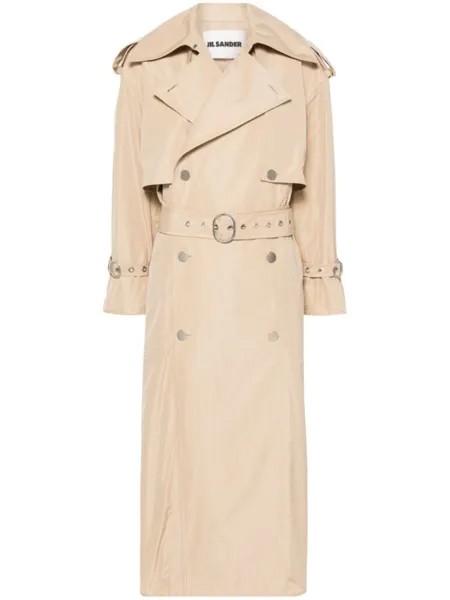 Фактурный тренч с поясом Jil Sander, бежевый