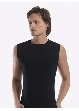 Мужская футболка-безрукавка 100%хлопок черная(1044) XL(52-54)