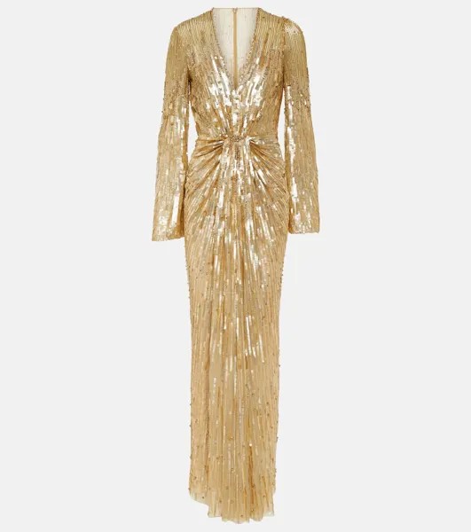 Платье Margot с пайетками JENNY PACKHAM, золотой