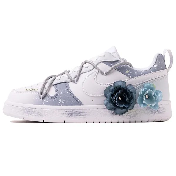 Кроссовки Nike Court Borough Skateboarding Shoes Women's Low-top Haze Blue/white, синий