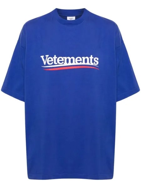VETEMENTS футболка с логотипом, синий