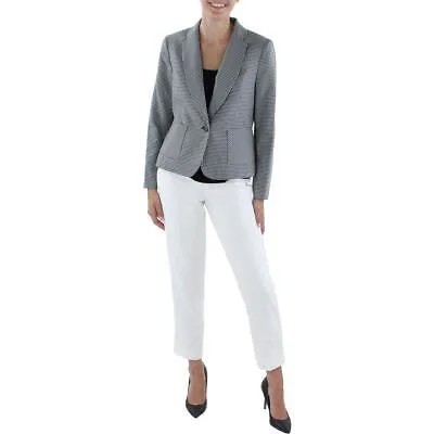 Le Suit Женский черно-белый пиджак с узором «гусиные лапки» на одной пуговице Petites 10P BHFO 7628