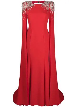 Jenny Packham декорированное платье с кейпом