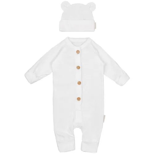Комбинезон Amarobaby, открытая стопа, размер 68, белый