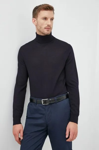 Шерстяной свитер Armani Exchange, темно-синий
