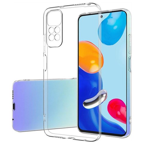 Прозрачный силиконовый чехол с защитой камеры для Xiaomi Redmi Note 11 Pro / Тонкий противоударный чехол на телефон Сяоми Редми Ноут 11 Про