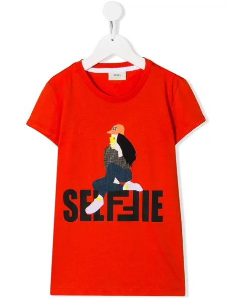 Fendi Kids футболка с принтом Selfie