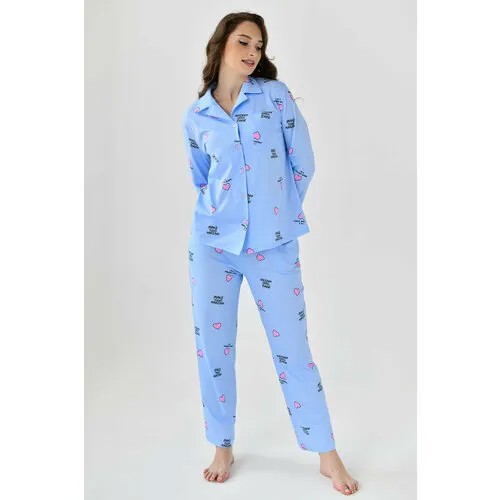 Пижама  Оптима Трикотаж, размер 46, голубой