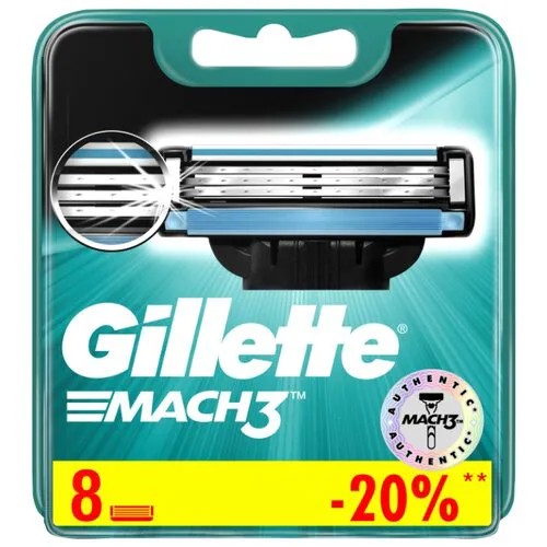 Сменные кассеты Gillette Mach3, 8 шт.