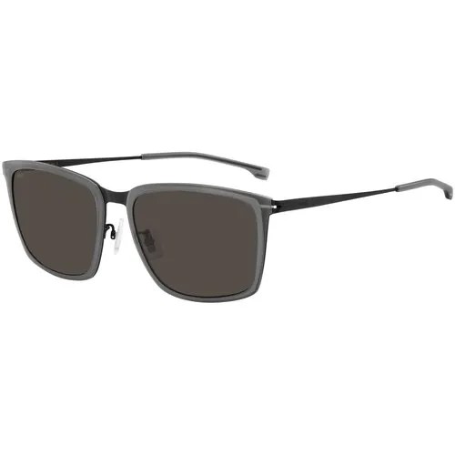 Солнцезащитные очки BOSS, кошачий глаз, оправа: металл, с защитой от УФ, серый