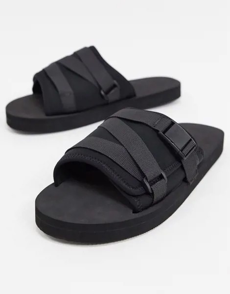 Черные шлепанцы ASOS DESIGN-Черный цвет