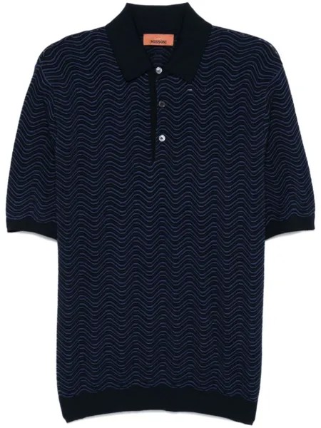Missoni рубашка поло с волнистым узором, синий