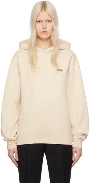 Кремового цвета Толстовка Les Classiques 'Le Hoodie Gros Grain' Jacquemus, цвет Beige