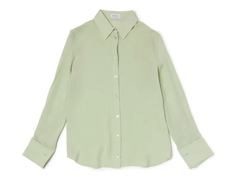 Рубашка женская Salvatore Ferragamo на пуговицах, светло-зеленый