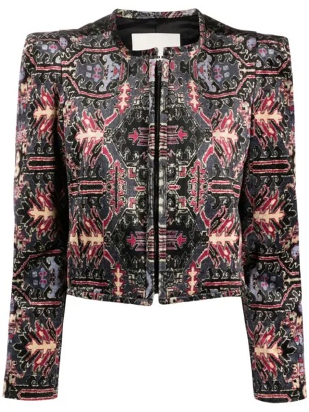 ISABEL MARANT укороченный жакет Valian с графичным принтом, черный