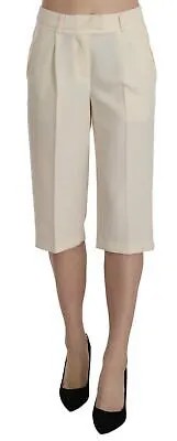 SILVIAN HEACH Брюки кремового цвета со средней талией, прямые укороченные хлопковые брюки IT40/US6/S Рекомендуемая розничная цена 200 долларов США