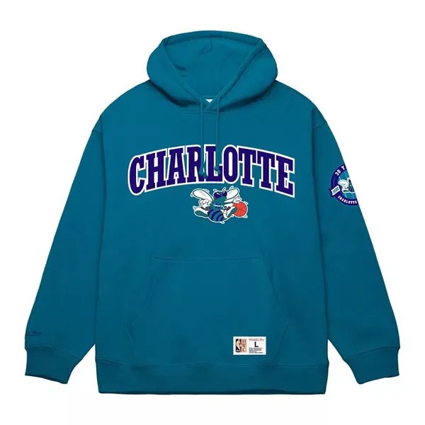 Мужская толстовка с капюшоном Mitchell & Ness Charlotte Hornets синего цвета