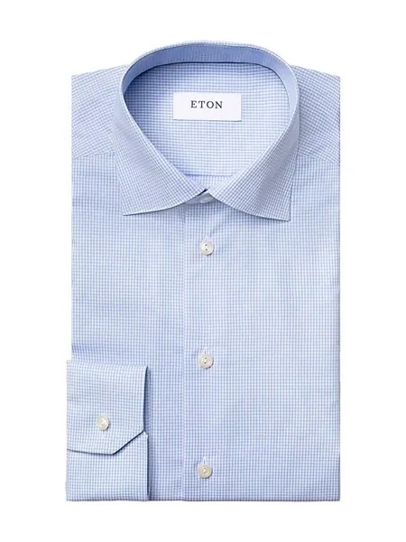Хлопковая классическая рубашка классического кроя с длинными рукавами Eton, синий