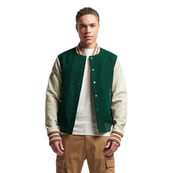 Куртка Superdry Vintage College Varisty Bomber, зеленый