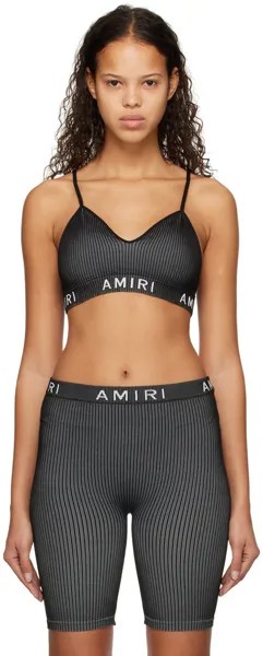 Черный бесшовный спортивный бюстгальтер AMIRI