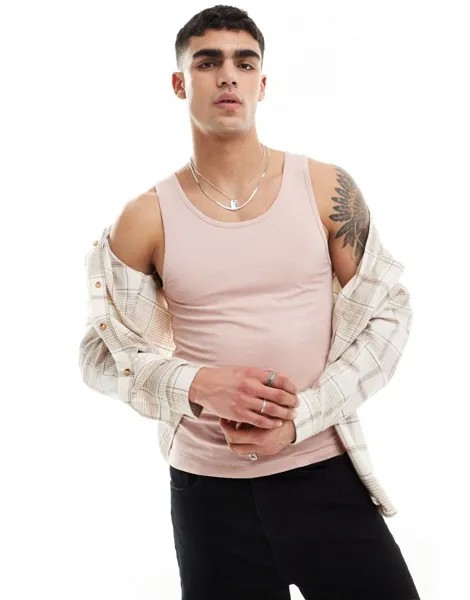 Розовая облегающая майка ASOS DESIGN